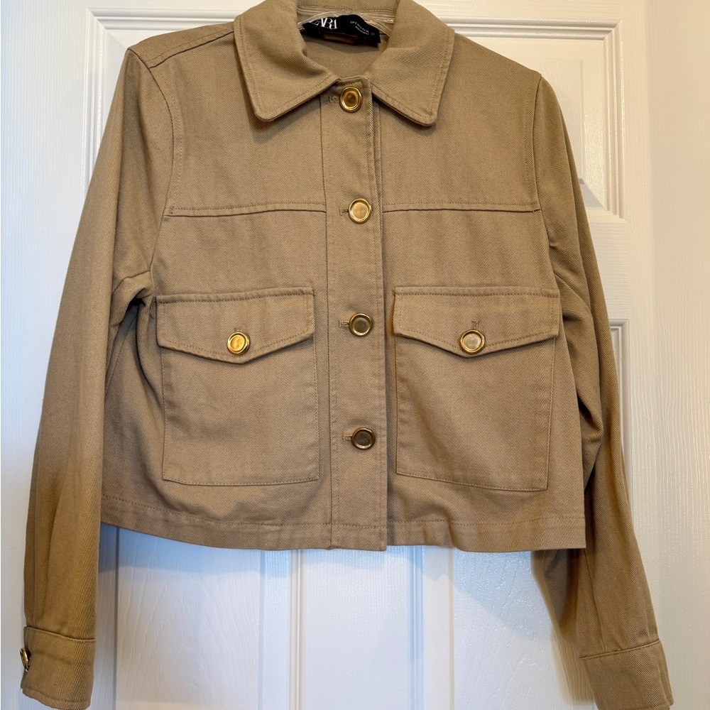 Tan Button-Up Women's Jacket